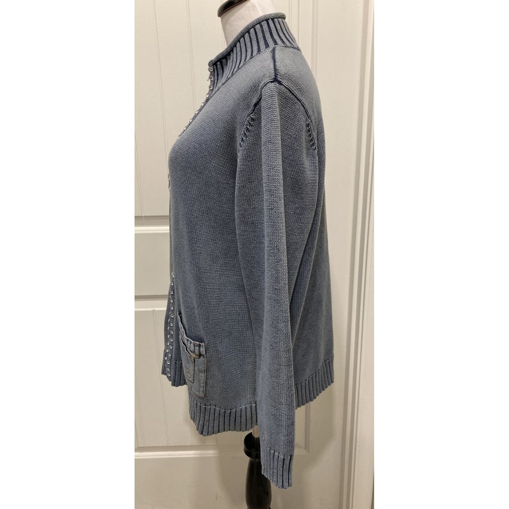 Quacker Factory Large Denim Style Jean Pockets Sw… - image 6